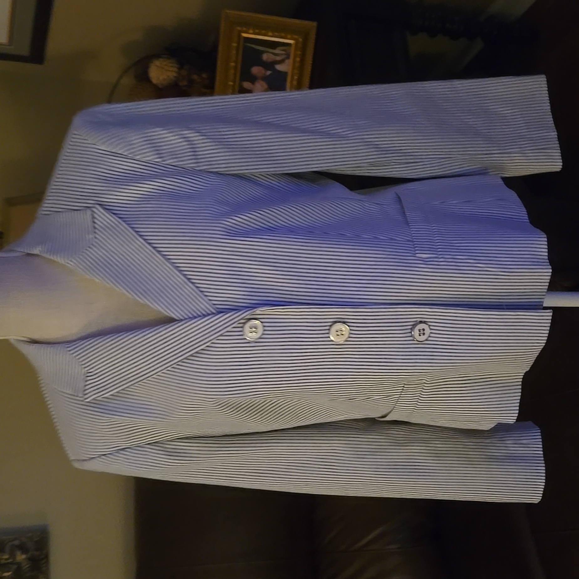 Jones New York Gray White Striped Blazer Fully Lined Stretch Sz 14 New No Tags